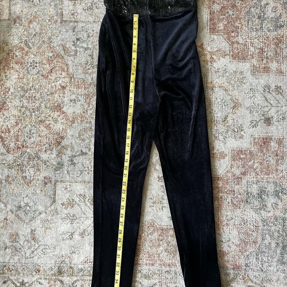 Bozzolo Black Sequin Velvet Halter Jumpsuit - Picture 12 of 14